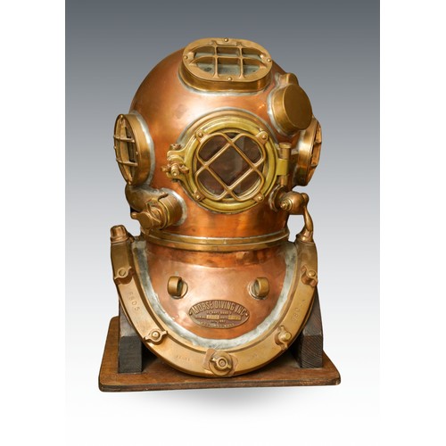 509 - Deep sea diving interest- Morse diving  Inc. deep sea  diving copper helmet, USA navy mark 5, commis... 