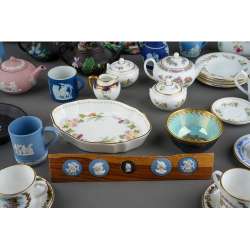 44 - Quantity of antique and vintage Wedgwood, Worcester and Coalport miniatures, to include 19th century... 