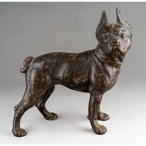 288 - A cast iron figure of a Boston Terrier, possibly by Hubley of Lancaster, Pennsylvania, USA, painted ... 