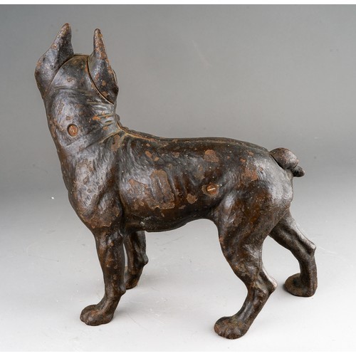 288 - A cast iron figure of a Boston Terrier, possibly by Hubley of Lancaster, Pennsylvania, USA, painted ... 