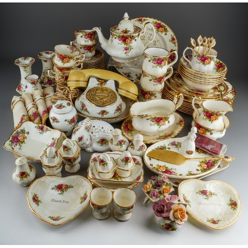 33A - Three boxes of Royal Albert 'Old Country Roses' tea, dinner and ornamental wares, including sauce bo... 