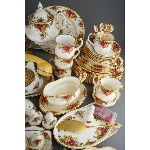 33A - Three boxes of Royal Albert 'Old Country Roses' tea, dinner and ornamental wares, including sauce bo... 