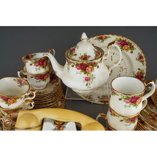 33A - Three boxes of Royal Albert 'Old Country Roses' tea, dinner and ornamental wares, including sauce bo... 