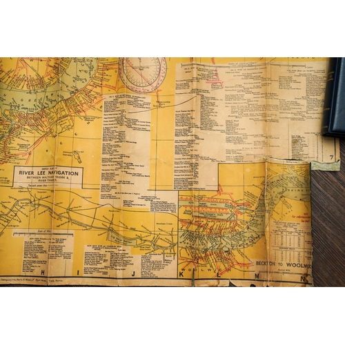 693 - An early 20th Century River Thames Wharf Chart NO 2 Showing Tiers, Moorings, etc between Beckton & V... 