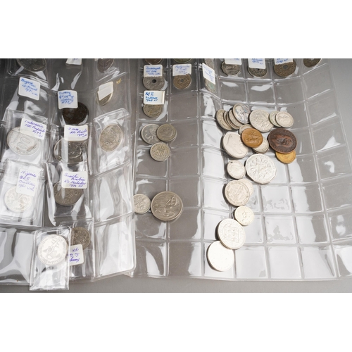 724 - Coins, Two bags of assorted world coinage, including some GB and Commonwealth, mostly 20th century (... 