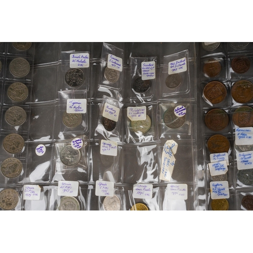 724 - Coins, Two bags of assorted world coinage, including some GB and Commonwealth, mostly 20th century (... 