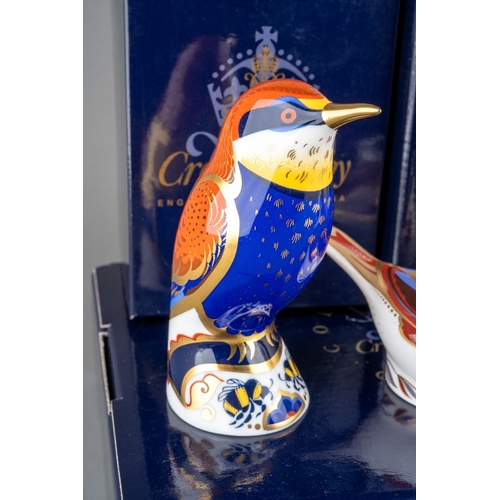 16 - Three Royal Crown Derby Paperweights to include: 
1. White Pelican, gold stopper, limited edition 20... 