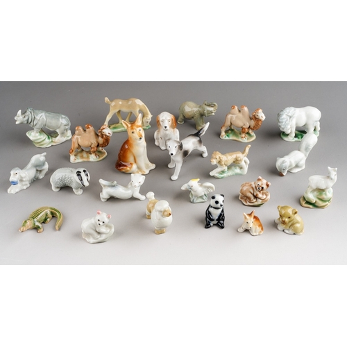 66 - Assorted collection of loose Wade Whimsies to include camels, fox, dogs, cats, pony etc., (1 bag)