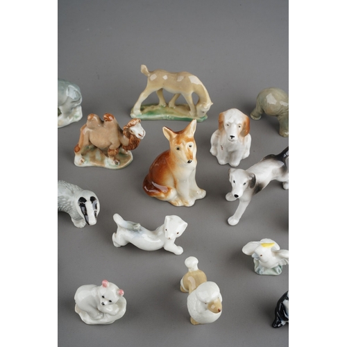 66 - Assorted collection of loose Wade Whimsies to include camels, fox, dogs, cats, pony etc., (1 bag)