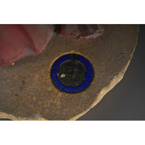 234 - Cast lead alloy figure of a cardinal ( possibly cardinal Wolsey) mounted on stone taken from The  Ho... 