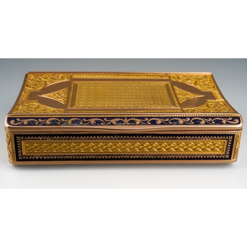 469 - A 19th century Continental case, the rectangular shape case with engine turn and scroll embossed det... 
