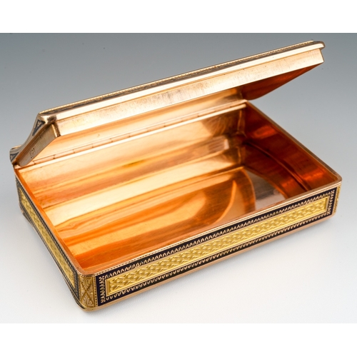 469 - A 19th century Continental case, the rectangular shape case with engine turn and scroll embossed det... 