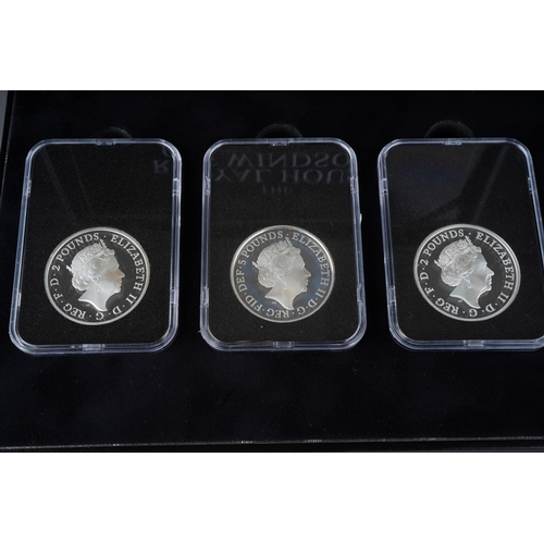 914 - 2017 Royal House Of Windsor Silver Proof Coin Set is a collection of three pieces. The set includes ... 