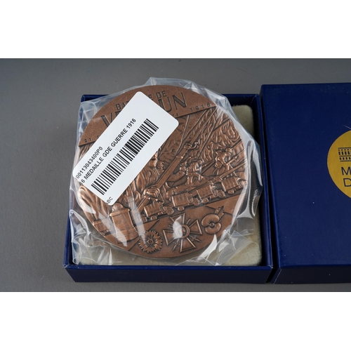 918 - Monnaie De Paris Centenary of the Great War 1916-2016 Bronze Medal Verdun Battle. Unopened in sealed... 