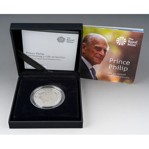 893 - 2017 Prince Philip Duke Of Edinburgh Five Pound Crown Silver Proof Coin in case with certificate, 13... 