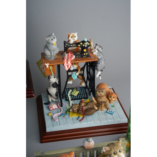 104 - An extensive collection of limited edition Border Fine Arts Comic & Curious Cats modelled by Linda J... 