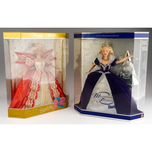 Two boxed Barbies - Happy Holidays and Millennium Princess