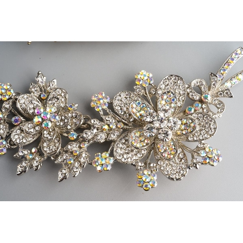 1 - A large articulated diamante Butler & Wilson brooch and hair slide