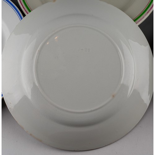 1 - Nine early 20th Century earthenware plates, each with Masonic symbol and a soup bowl., all with vari... 