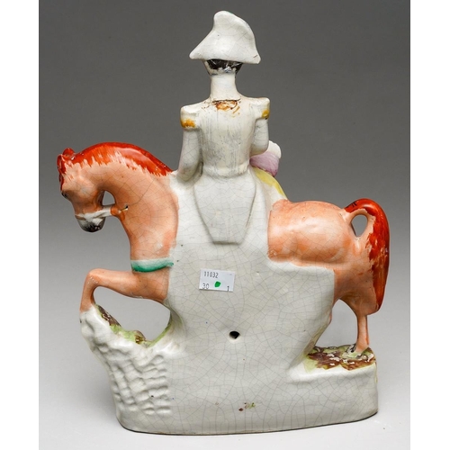 2 - A Victorian Staffordshire horseback figure group titled 