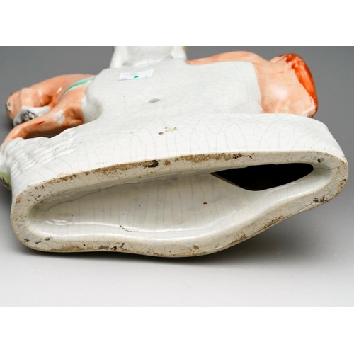 2 - A Victorian Staffordshire horseback figure group titled 