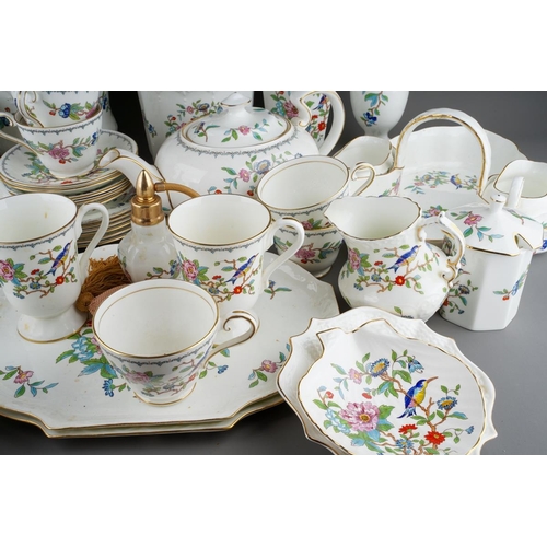3 - Two boxes of Aynsley Pembroke pattern bone china, including an oval teapot, five tea cups, five sauc... 