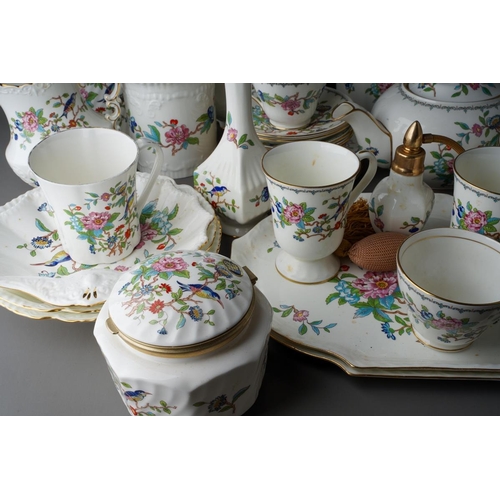 3 - Two boxes of Aynsley Pembroke pattern bone china, including an oval teapot, five tea cups, five sauc... 