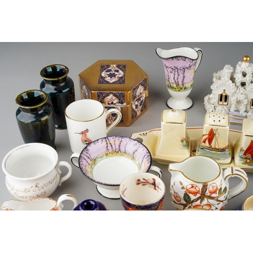 4 - Assorted collection of miniature or small ceramics to include: Doulton Lambeth stoneware jugs, salt,... 