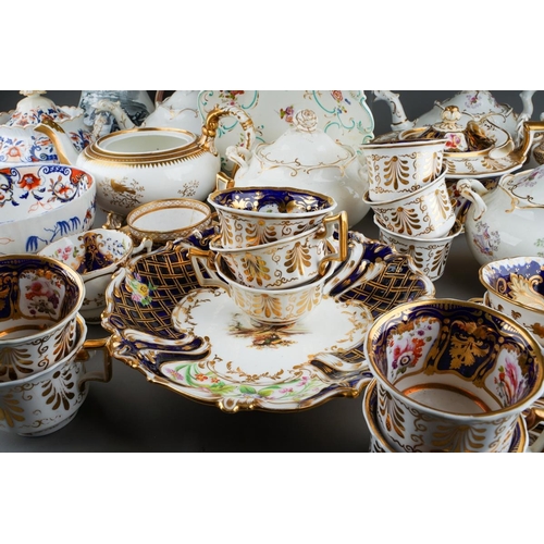 5 - Large collection of mainly early 1800s porcelain to include Coalport John Randall taza, H&R Daniel t... 
