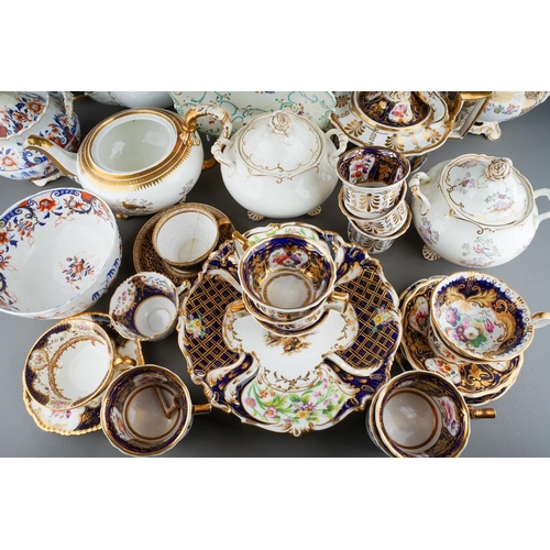 5 - Large collection of mainly early 1800s porcelain to include Coalport John Randall taza, H&R Daniel t... 