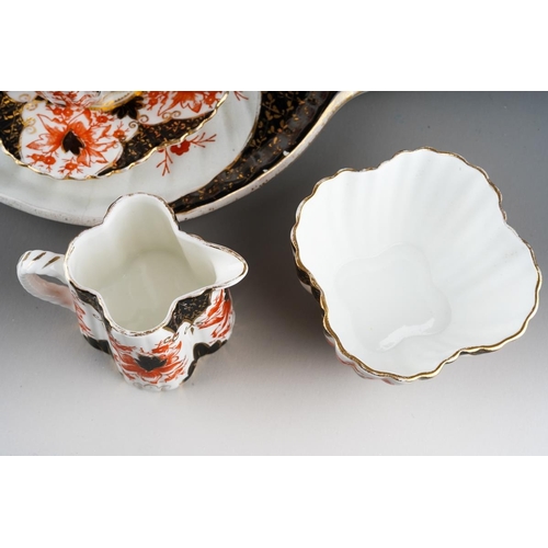 8 - A Wileman & Co Foley China cabaret set, Rd no.84175 and Rd60650, comprising wavy rimmed tray, teapot... 