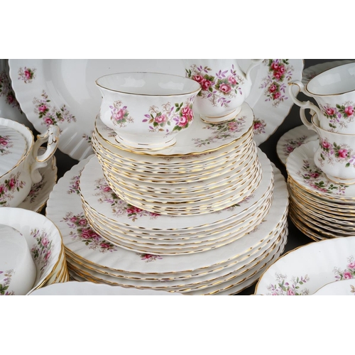 20 - Two boxes of Royal Albert 'Lavender Rose' pattern tea and dinner wares, etc, including six dinner pl... 