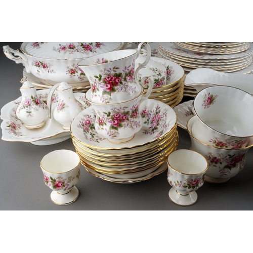 20 - Two boxes of Royal Albert 'Lavender Rose' pattern tea and dinner wares, etc, including six dinner pl... 