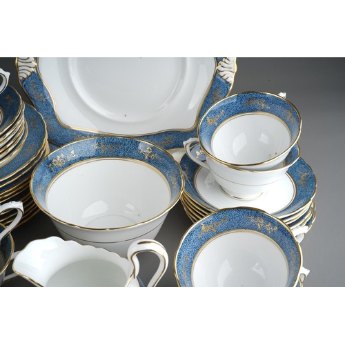 24 - 12 place setting Tuscan blue and gold tea set together with 6 Royal Doulton coffee cans and 5 saucer... 