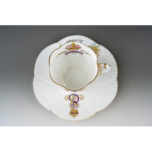 29 - A Wileman Foley China Edward VII Coronation 1902 coffee cup and saucer, printed marks (2)