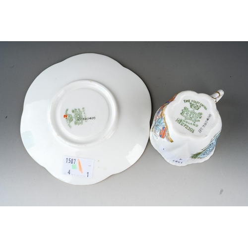 29 - A Wileman Foley China Edward VII Coronation 1902 coffee cup and saucer, printed marks (2)