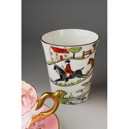 30 - A collection of English ceramics to include: a 19th Century painted plaque depicting a fisherman, fr... 