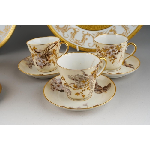 32 - A Continental cabinet plate decorated with 18th Century pastoral scene after Francois Boucher, gilt ... 