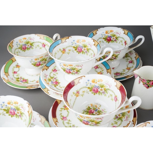 40 - A box of assorted Shelley, Paragon and Adderley tea and coffee wares, comprising a Shelley Dubarry h... 