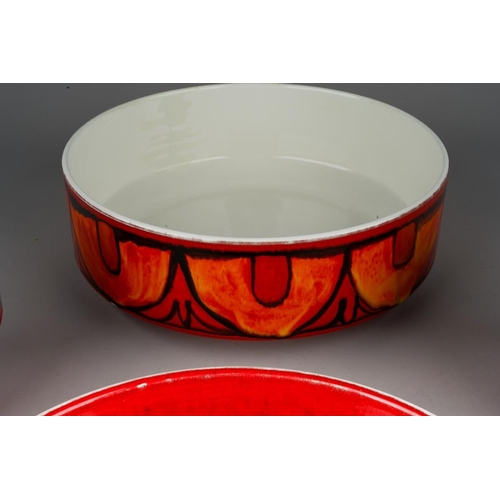 58 - A Poole Pottery Delphis centrepiece bowl, factory stamp and artist's monogram, numbered 96, approx 2... 