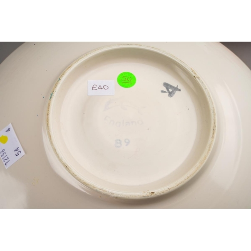 58 - A Poole Pottery Delphis centrepiece bowl, factory stamp and artist's monogram, numbered 96, approx 2... 