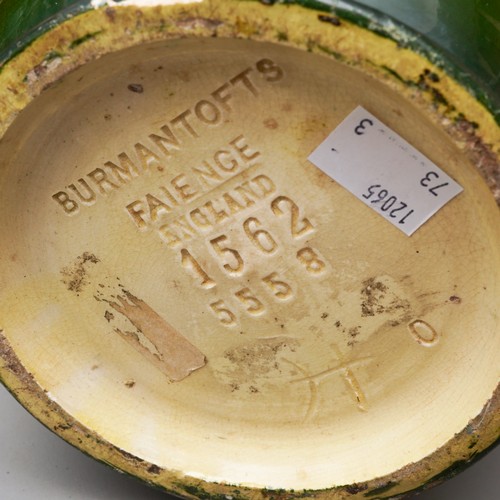 21A - A Burmantofts red glazed twin handled vase and cover, pattern no.1819, impressed marks, height 26cm,... 