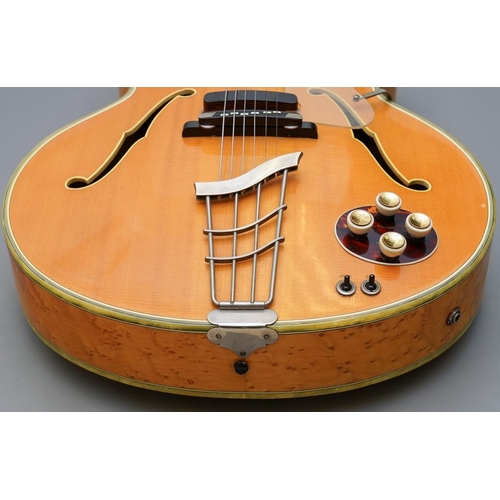 333 - A Hofner six string electric guitar, serial no. 2379, with plated mounts, the eb finger board inlaid... 