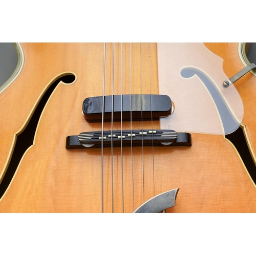333 - A Hofner six string electric guitar, serial no. 2379, with plated mounts, the eb finger board inlaid... 