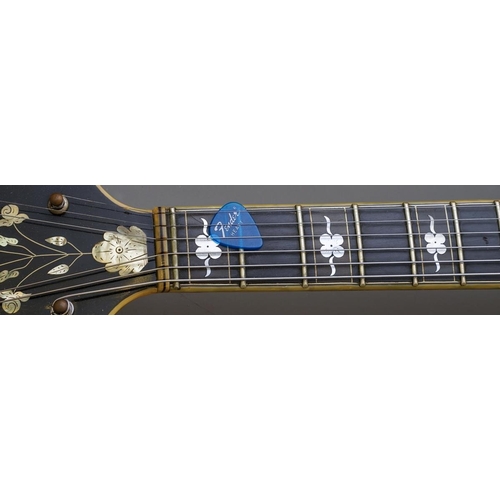 333 - A Hofner six string electric guitar, serial no. 2379, with plated mounts, the eb finger board inlaid... 