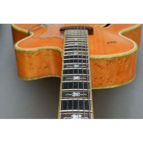 333 - A Hofner six string electric guitar, serial no. 2379, with plated mounts, the eb finger board inlaid... 