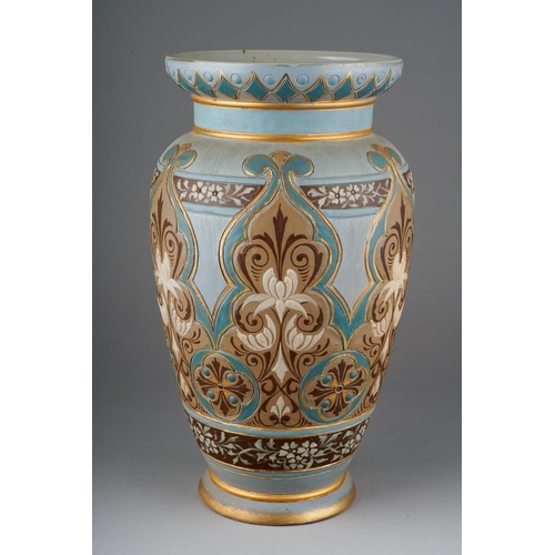 615 - Eliza Simmance Doulton silicon ware vase, approx 26 cm tall