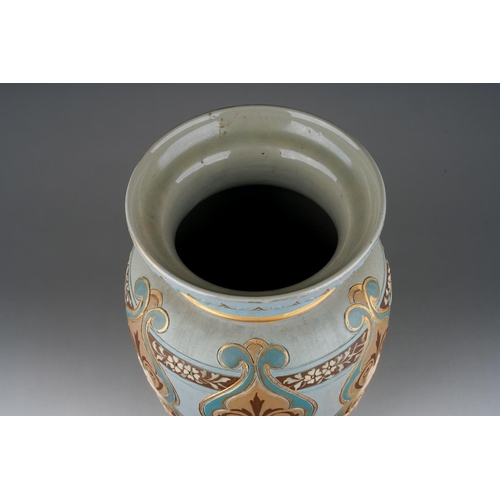 615 - Eliza Simmance Doulton silicon ware vase, approx 26 cm tall