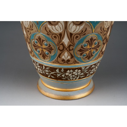 615 - Eliza Simmance Doulton silicon ware vase, approx 26 cm tall