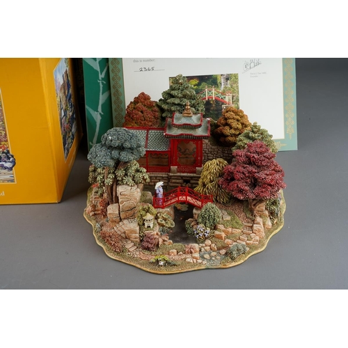 618 - A boxed Lilliput Lane limited edition 'Reflections of Jade', no.2365/ 3950, chips to pagoda, with ce... 